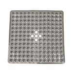 tapis bain antidérapant gris moderne perforations taches blanches opacité suction lavable machine