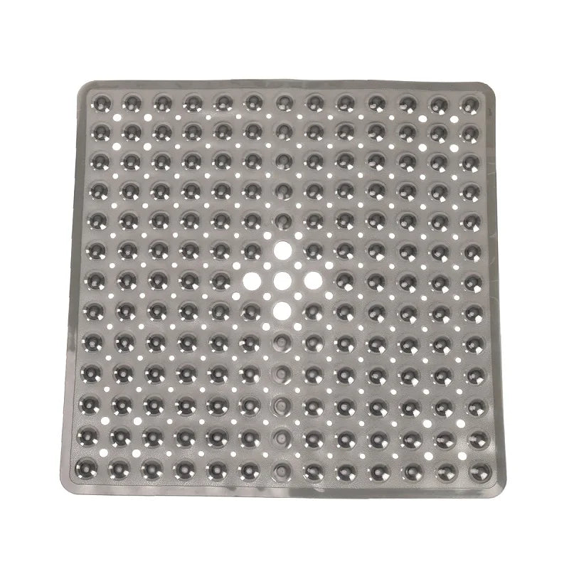 tapis bain antidérapant gris moderne perforations taches blanches opacité suction lavable machine
