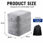 coussin gonflable velours gris clair confortable sac rangement voyage adulte