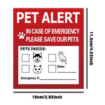 autocollants urgence animaux compagnie chiens chats oiseaux pompe incendie numéro d'urgence graphique informatif stickers