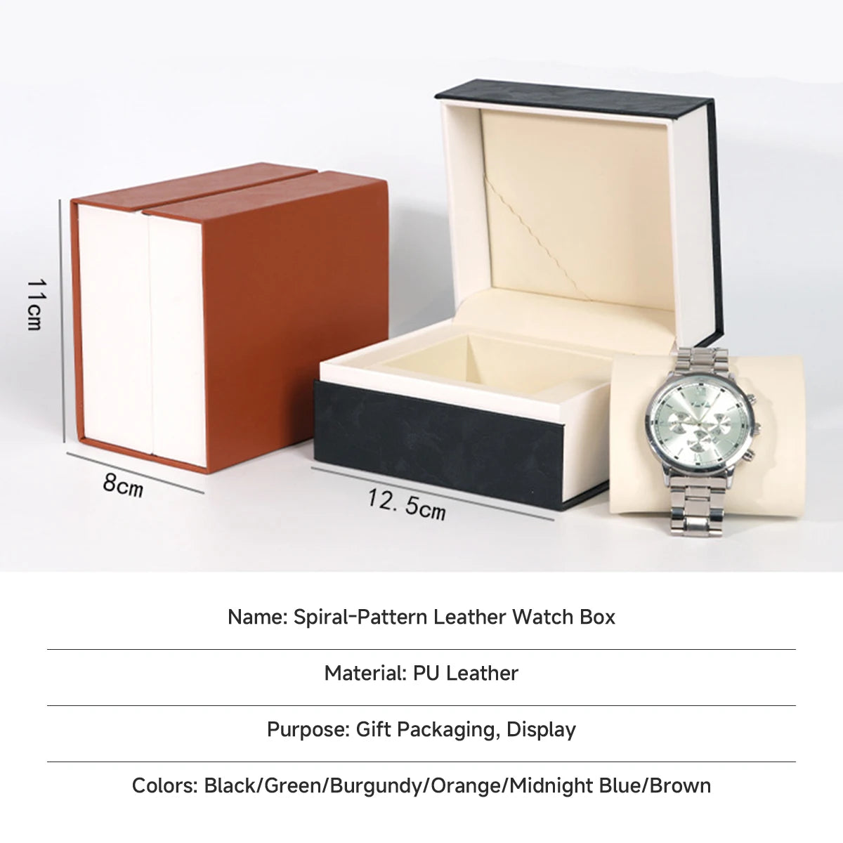 présentoir montres cuir or acier inoxydable élégant moderne boîte rangement voyage