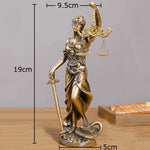 statue justice résine bronze doré décoration classique balance épée livre moderne chambre