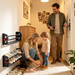 organisateur mural support chaussures extensible réutilisable rayures horizontales moderne vis fixations
