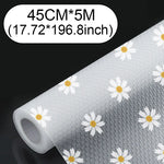 tapis rangement fleuri gris clair blanc jaune moderne anti moisissure tiroir armoire légèrement rugueux