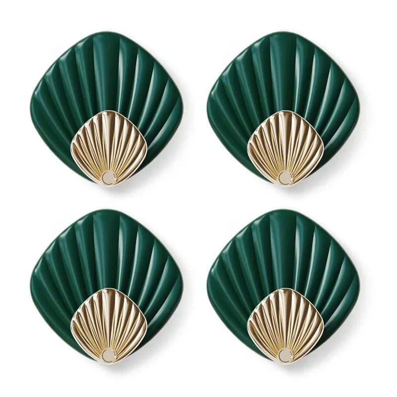 porte serviettes adhésifs coquillage moderne blanc gris orange vert salle bains cuisine