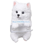 porte rouleau papier toilette forme chien peluche blanc decoratif résine facile nettoyer classique