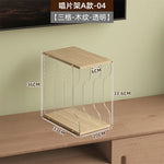 support disques vinyle bois transparent moderne minimaliste respectueux environnement multiple usage