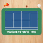 tapis sol moderne terrain tennis bleu vert orange antidérapant polyester coton 40x60cm 50x80cm
