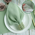 serviettes tissu coton double gaze multicolore boho chic bordure frangée réutilisable maison fête