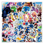 autocollant mural 3d sonic hérisson amis stickers deco chambre enfant pvc bleu