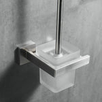 brosse wc acier inoxydable noir moderne porte brosse mural salle bain bac detergent fixation