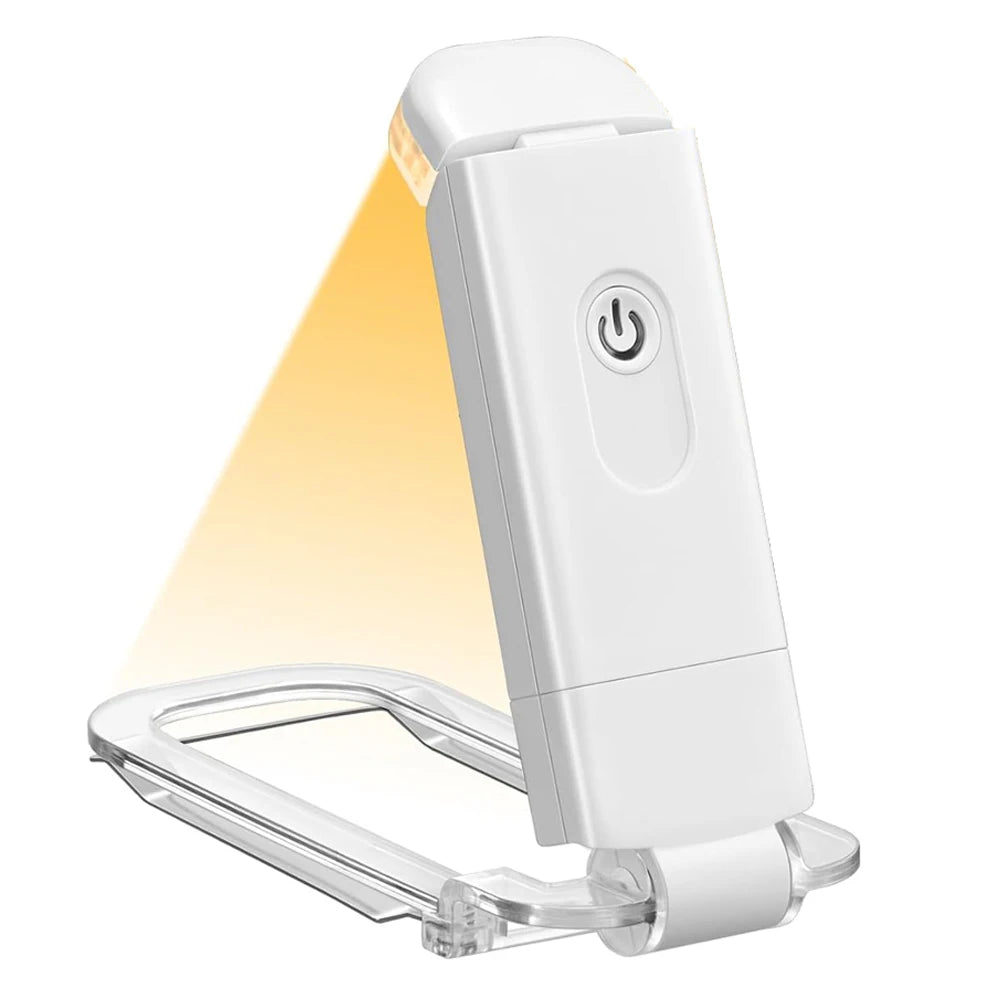 lampe lecture led rechargeable usb protection yeux portable clip mat blanc moderne adjustable brightness