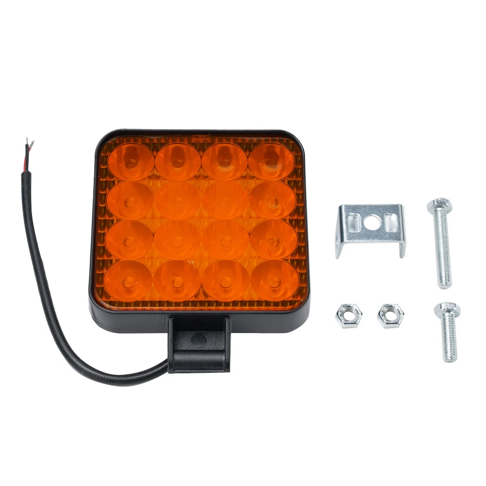 phare led noir jaune rouge bleu moderne robuste ip65 48w clips transparent inondation