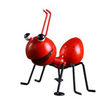 figurines insectes decoratives metal rouge vert orange bleu jaune antennes corps exterieur jardin mur