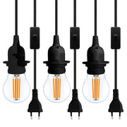 câble alimentation suspendu interrupteur led filament noir industriel vintage 180cm