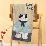 serviettes coton biologique noël dessins animaux ours panda chat ours polaire rose gris bleu