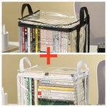 organisateur livres transparent noir poignées amovibles moderne pratique sac livres étudiant classe rangement ménage