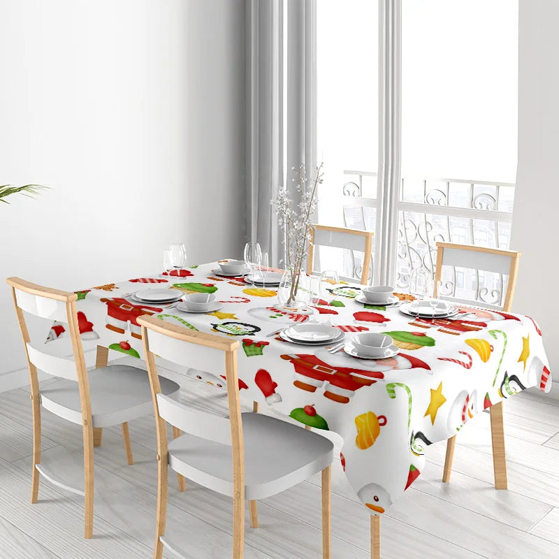 nappe noël moderne imperméele scénique blanche rouge verte jaune festive mariageextérieurhôtel