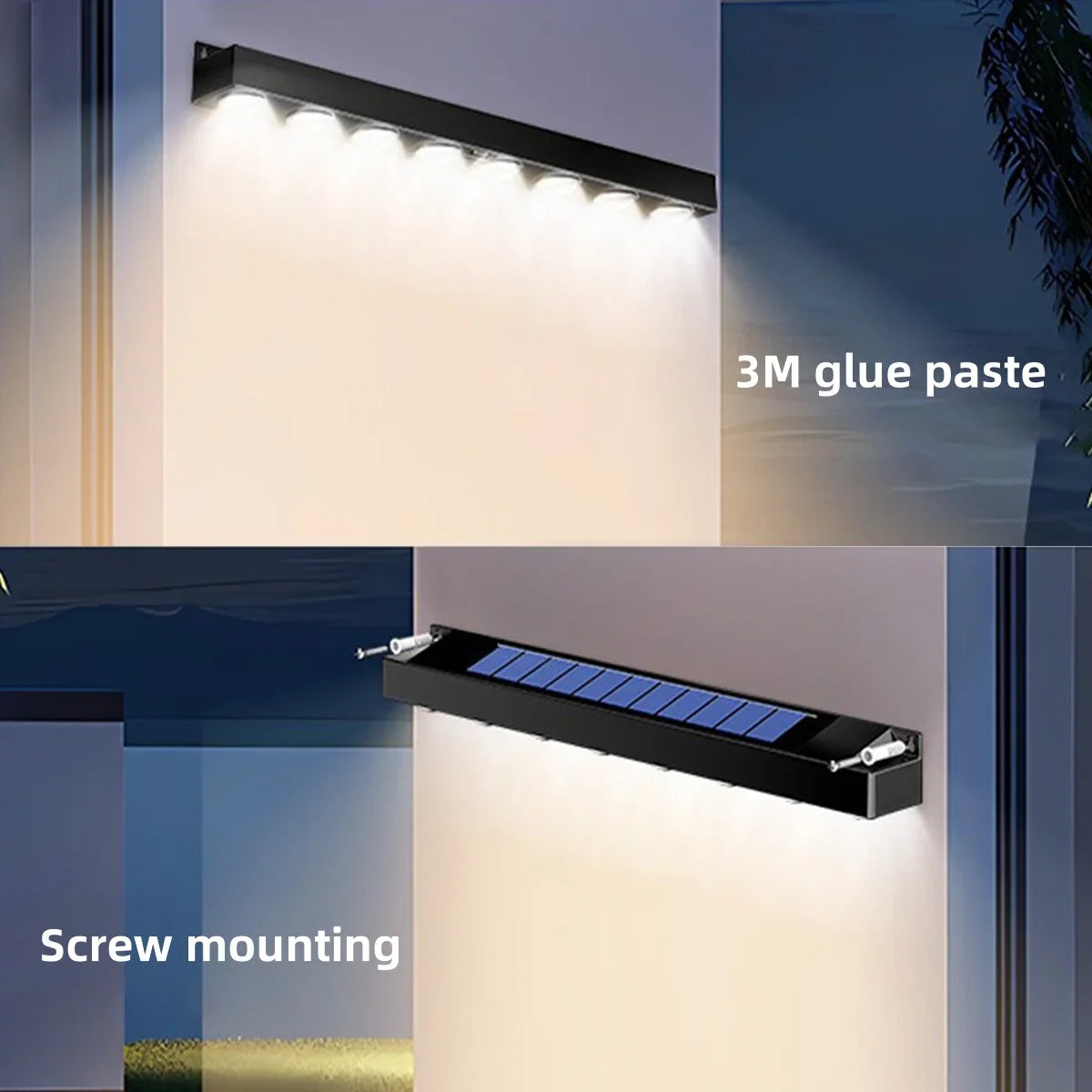 lampes murales solaires led modernes noires panneau boisclair éclairage extérieur autoinstallation