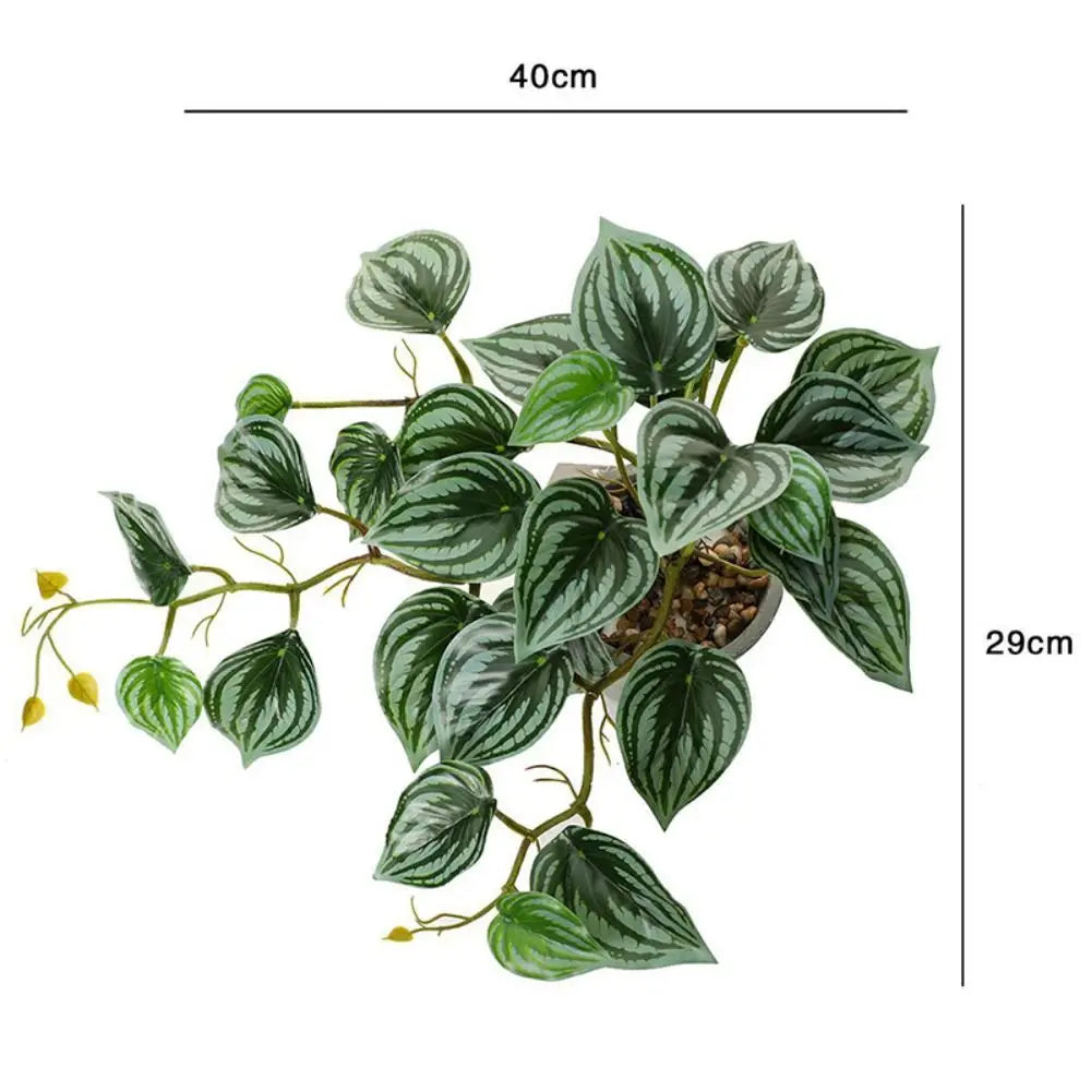 plante artificielle feuilles vertes moderne pot rouge extérieur intérieur décoration