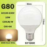 ampoules led blanc modernes e27 80mm 95mm 120mm 10w 15w 18w 270deg translucent