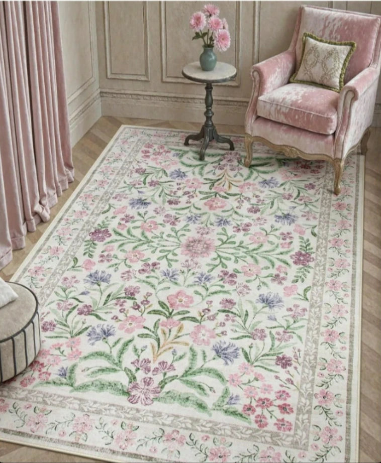 tapis floral motif vintage classique polypropylène polyester salon chambre maison
