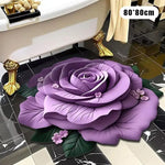 tapis bain doux motif rose 3d fleurs modernes antidérapant absorbant salle d'eau