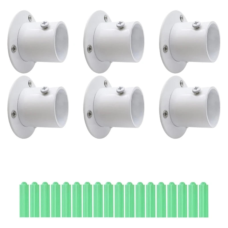 supports muraux acier inoxydable tringle rideau douche vêtements industriel moderne fixations vis chevilles robustes