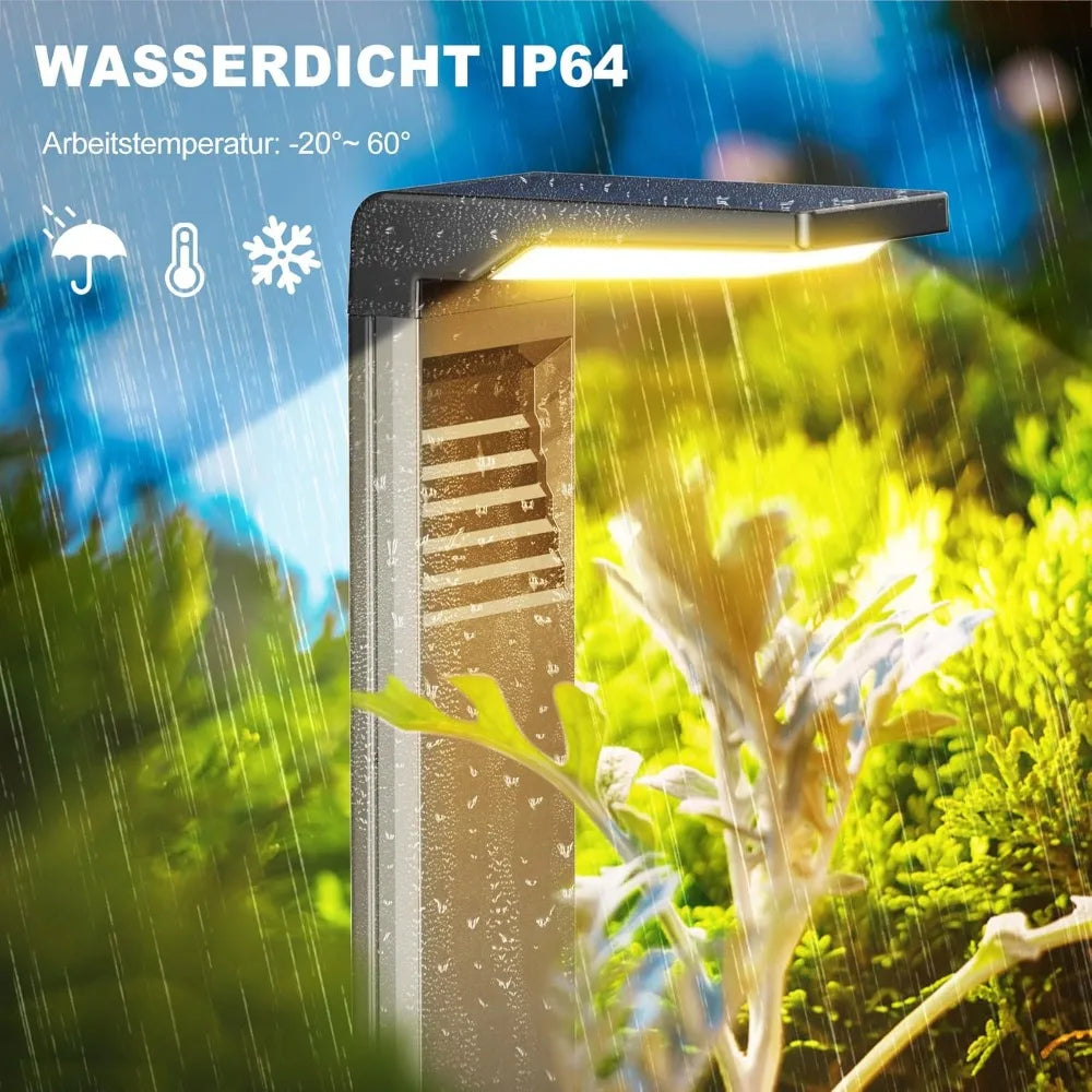 lampe solaire led jardin extérieur noir moderne modes lumineux piquet facileABS