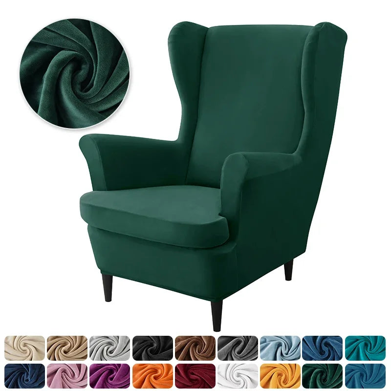 housse fauteuil oreilles velours extensible repose pied salon salon chambre