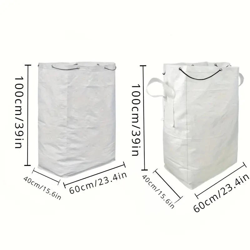 sacs rangement tissu réutilisables blancs robustes anses cordon serrage utilitaires grands espaces organisation articles