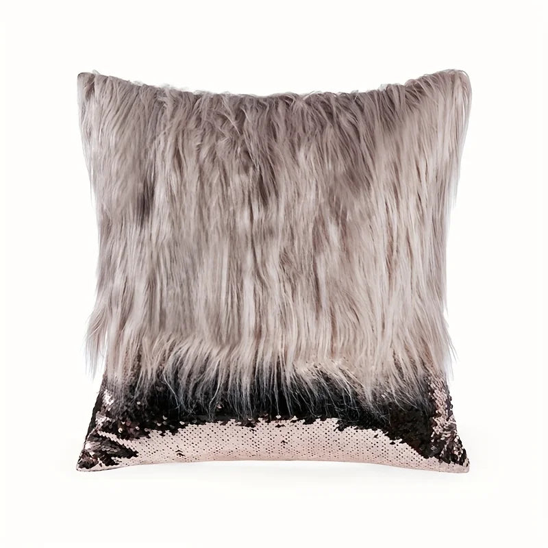 housse coussin sequins blanche moderne adhésive 40x40cm lit canapé voiture