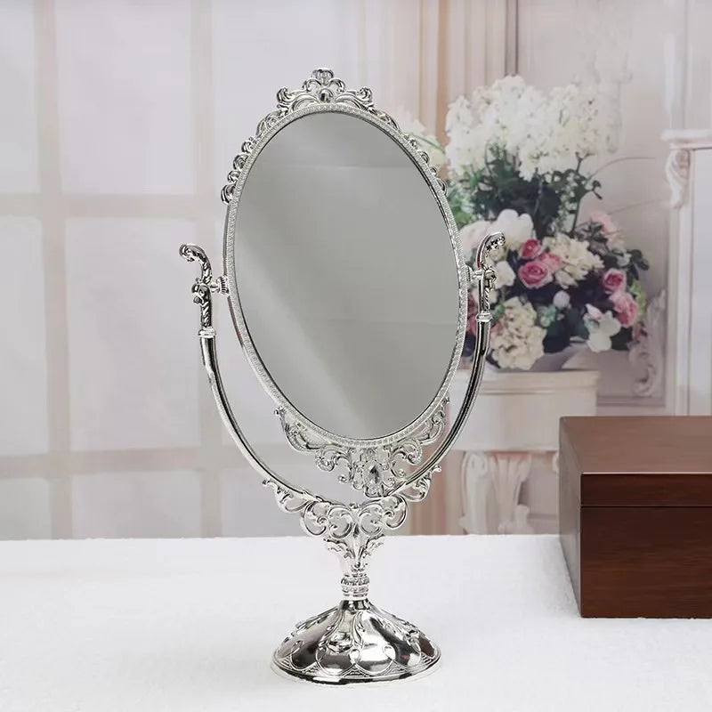 miroir ovale or floral classique dressing sans luminaire rotationnable maison