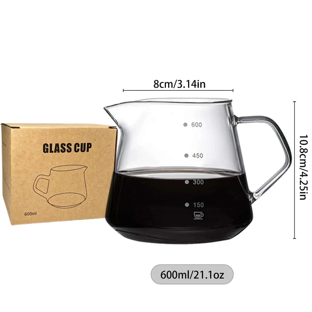 filtre carafe verre rayures verticales moderne ensemble 600ml 300ml transparent