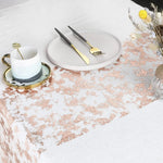 chemin table décoratif élégant or rose gold blanc festif texturé maison