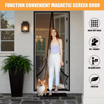 rideau porte magnétique noir maille fine 90cm 210cm anti insectes moderne toute saison