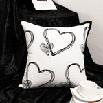 housse coussin moderne nordique motif papillons blanc noir polyester 45x45cm decoration salon