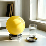 lampe table sphère verre blanc orange moderne décoration chambre table nuit lumière douce trois