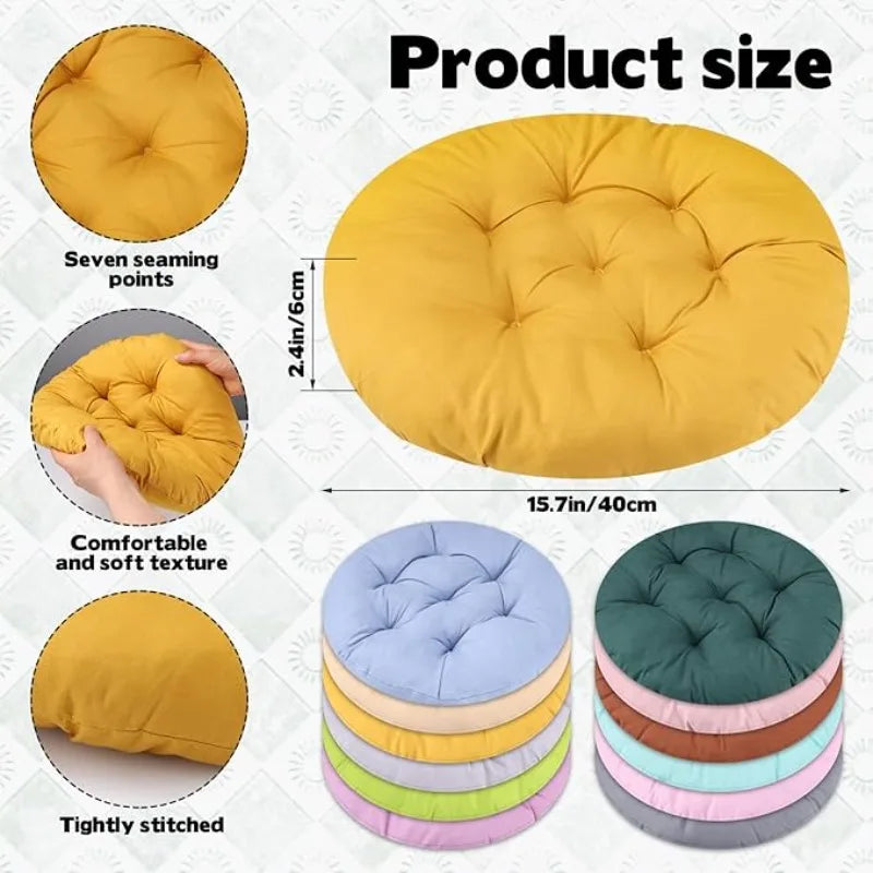 coussin rond épais pièces bleu clair vert foncé gris moderne douillet uni polyester hand