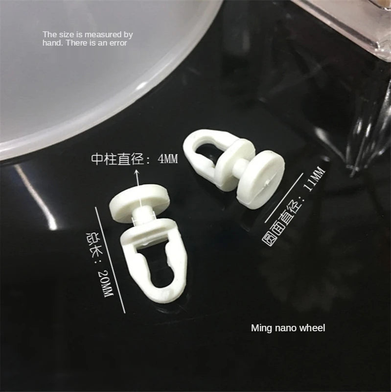 nano roues blancs opaques rideaux minimaliste accessoires fixation plastique