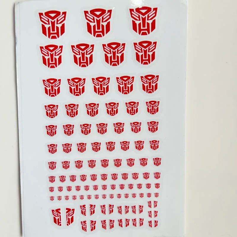 stickers transformation transformers autobot decepticon deco geek feuilles rouges violet adhésifs bricolage personnalisable