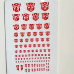 stickers transformation transformers autobot decepticon deco geek feuilles rouges violet adhésifs bricolage personnalisable