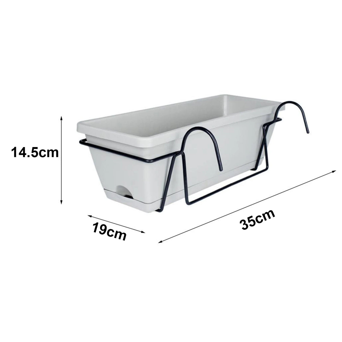 jardinière bac fleurs verte moderne clips métalliques rouille noire rechargeable extérieure balcon