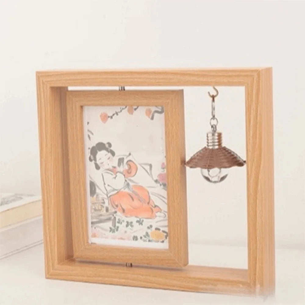 cadre photo suspendu transparent japonais bois imitation élément decoratif lanterne fenetre transparenteintérieurOpaque