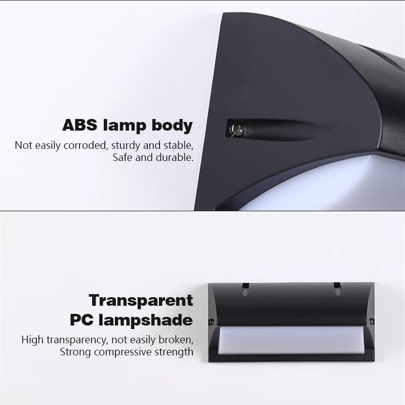 lampe murale moderne sensor motion led noir blanc 85265v ip65 étanche