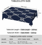 nappe table bleu marine nœuds corde réutilisable moderne imperméable résistante taches
