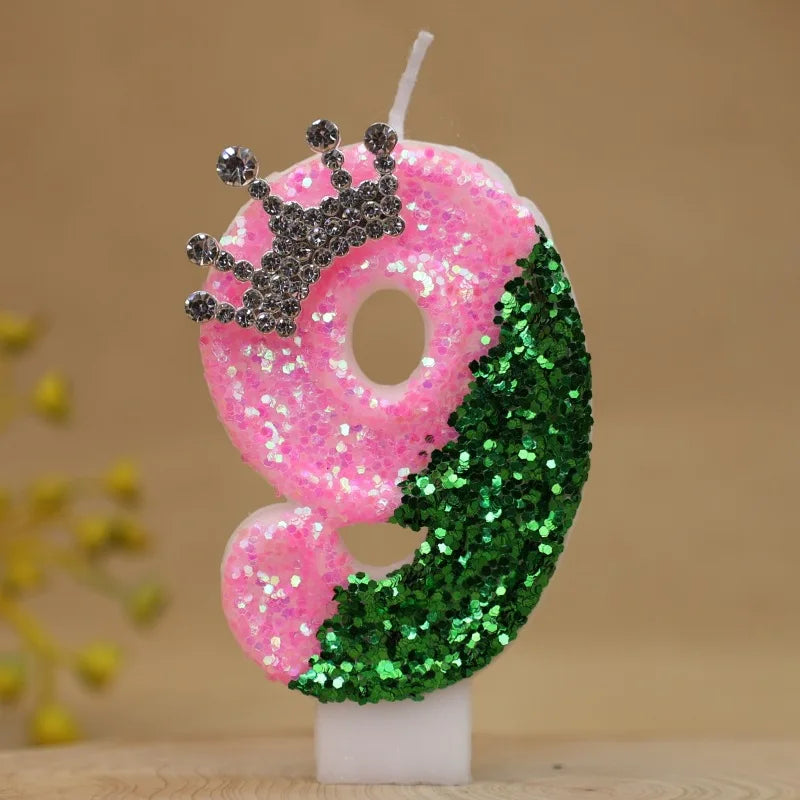 bougies numérotées pailletées rose vert blanc opaques festives tringle boîte rangement