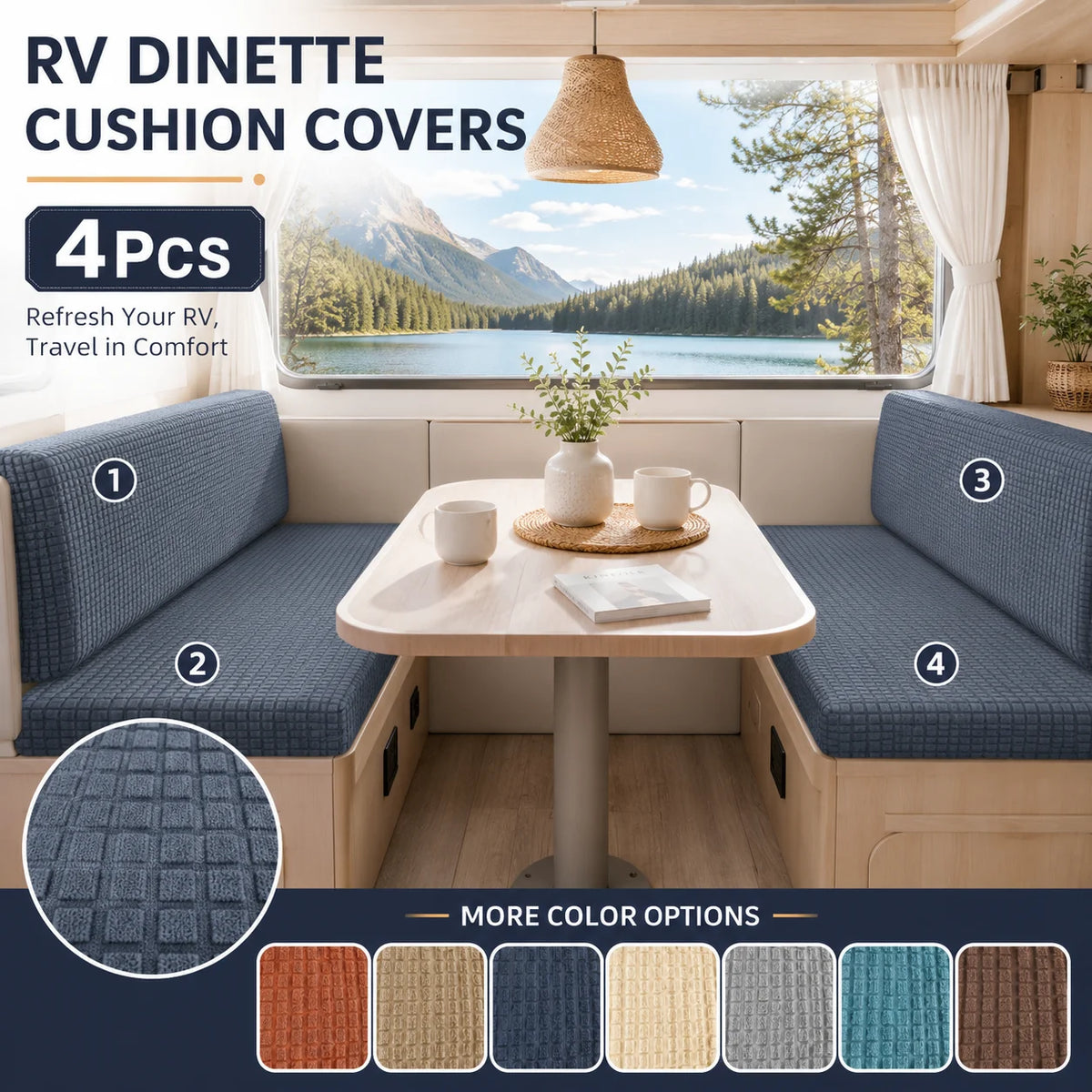 couvre siège camping car gris jacquard moderne lavable polyester simple