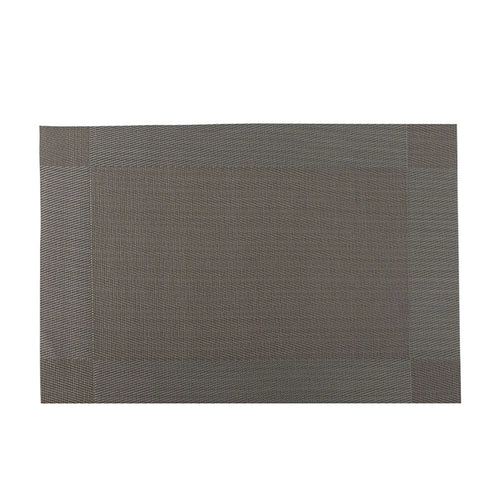 tapis table moderne rayures horizontales marron beige gris fourchettes cuillères assiettes tasse vin donuts