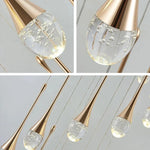 suspension lumineuse or contemporaine 15 lumières transparentes bulles 50cm 250cm